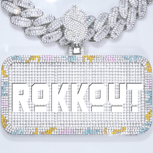 CUSTOM LETTER NECKLACE 3D COLORFUL SQUARE