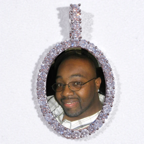Large 3D Oval Custom Picture Pendant