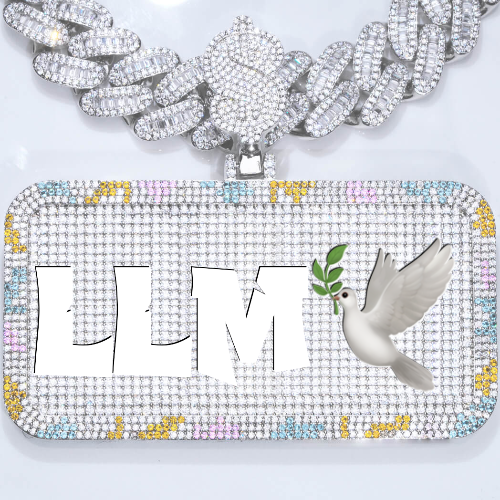 CUSTOM LETTER NECKLACE 3D COLORFUL SQUARE