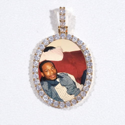 3D Oval Custom Picture Pendant