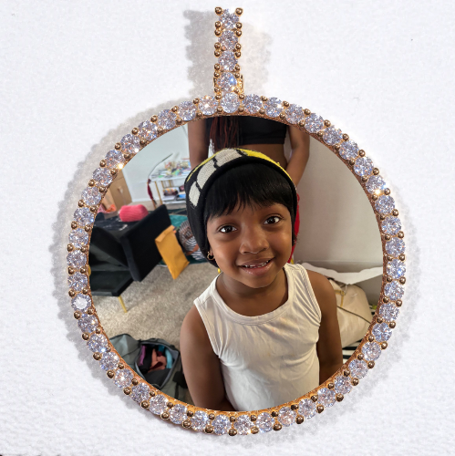 LARGE 3D CIRCLE CUSTOM PICTURE PENDANT