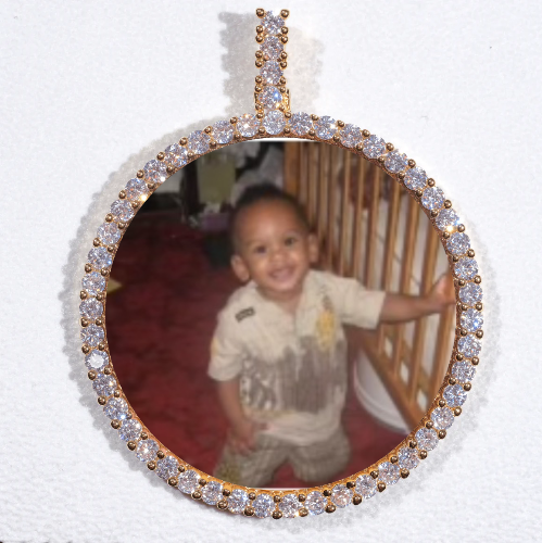 LARGE 3D CIRCLE CUSTOM PICTURE PENDANT