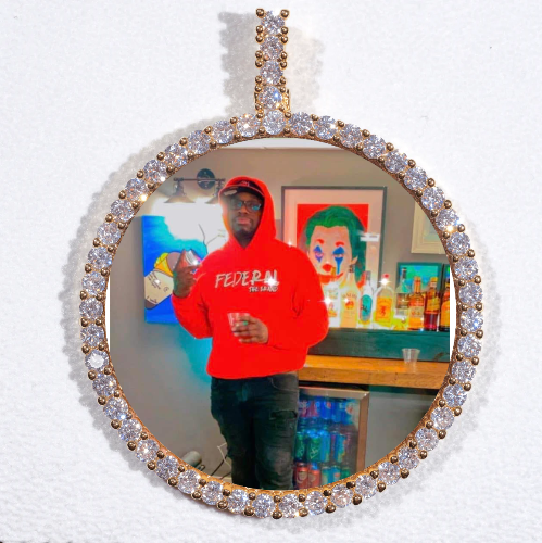 LARGE 3D CIRCLE CUSTOM PICTURE PENDANT