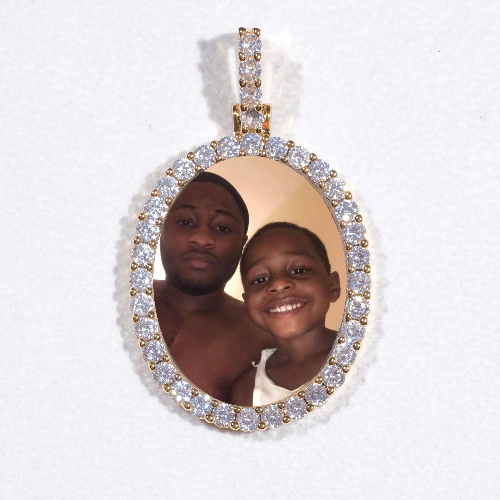 3D Oval Custom Picture Pendant