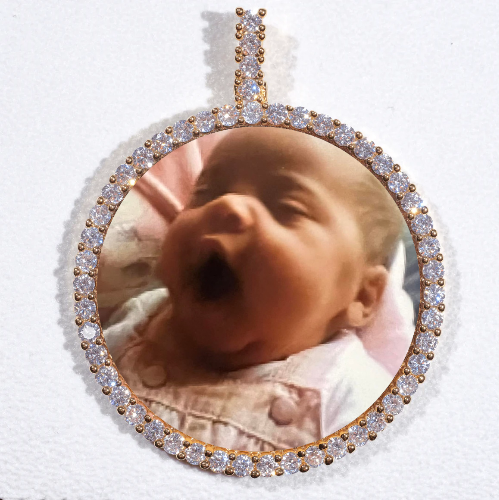 LARGE 3D CIRCLE CUSTOM PICTURE PENDANT