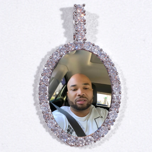Large 3D Oval Custom Picture Pendant