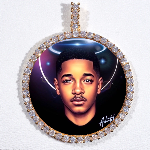 LARGE 3D CIRCLE CUSTOM PICTURE PENDANT