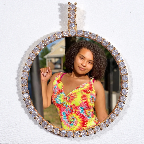 LARGE 3D CIRCLE CUSTOM PICTURE PENDANT