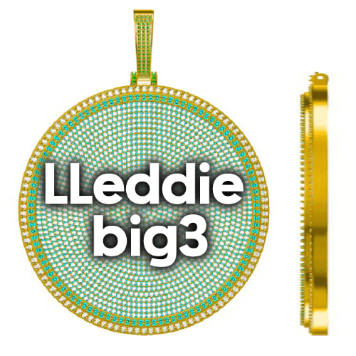CUSTOM LETTER NECKLACE 3D BIG DISC