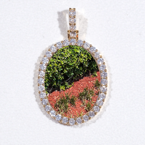 3D Oval Custom Picture Pendant