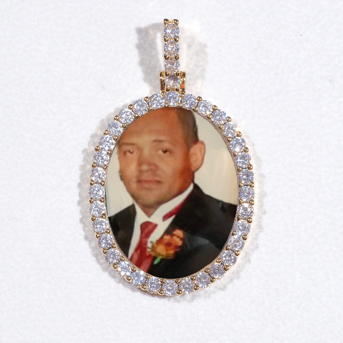 3D Oval Custom Picture Pendant
