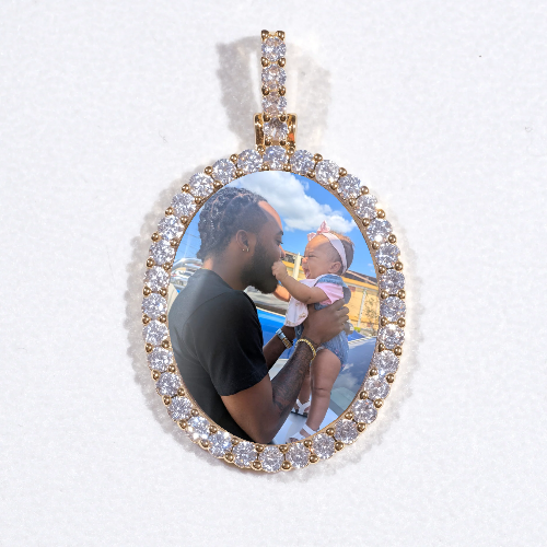 3D Oval Custom Picture Pendant