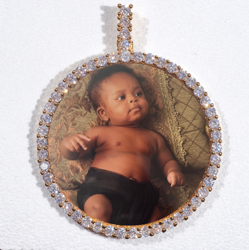 LARGE 3D CIRCLE CUSTOM PICTURE PENDANT