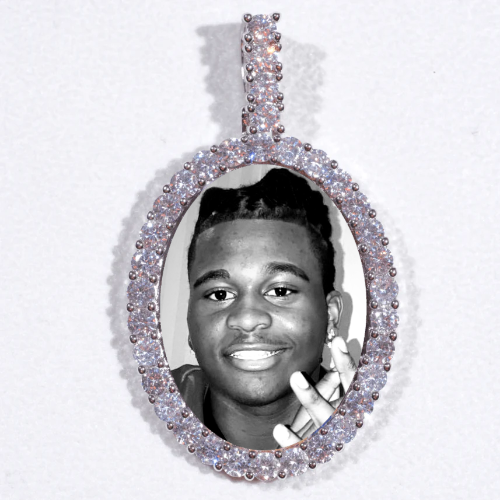 Large 3D Oval Custom Picture Pendant