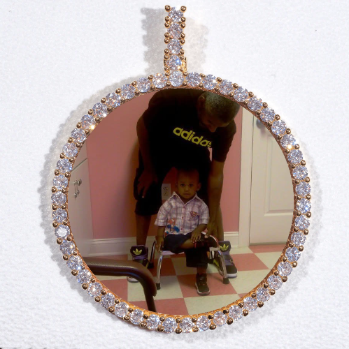 LARGE 3D CIRCLE CUSTOM PICTURE PENDANT