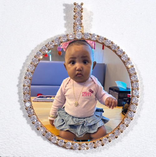 LARGE 3D CIRCLE CUSTOM PICTURE PENDANT