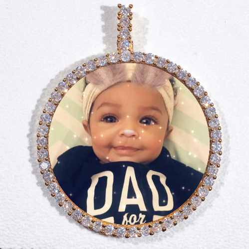 LARGE 3D CIRCLE CUSTOM PICTURE PENDANT