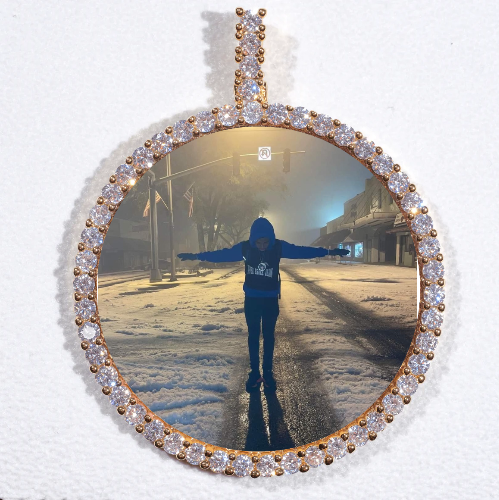 LARGE 3D CIRCLE CUSTOM PICTURE PENDANT