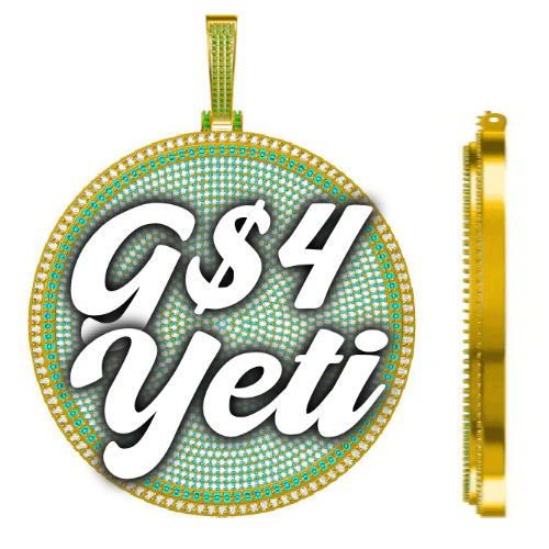 CUSTOM LETTER NECKLACE 3D BIG DISC