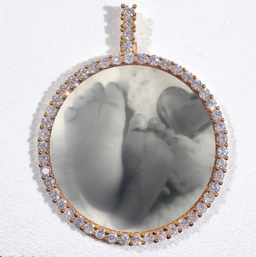 LARGE 3D CIRCLE CUSTOM PICTURE PENDANT