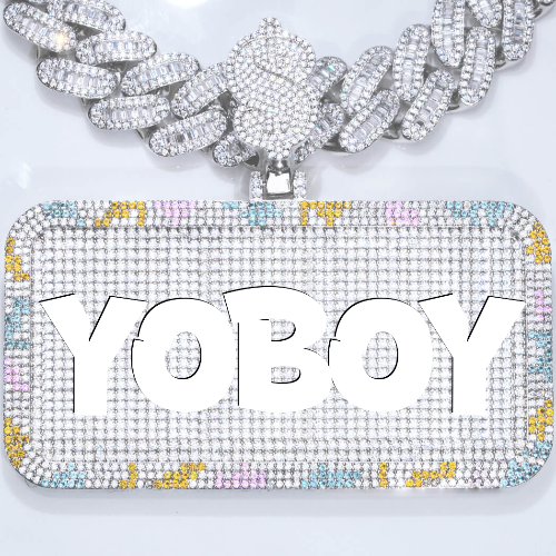 CUSTOM LETTER NECKLACE 3D COLORFUL SQUARE