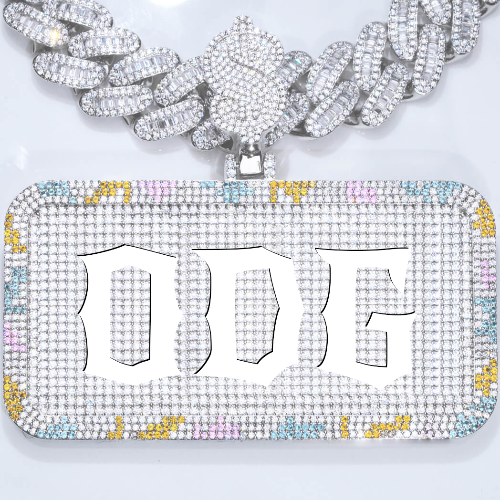CUSTOM LETTER NECKLACE 3D COLORFUL SQUARE