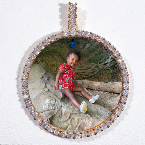 LARGE 3D CIRCLE CUSTOM PICTURE PENDANT