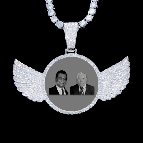 925S & VVS Moissanite 3D Wing Custom Picture Pendant