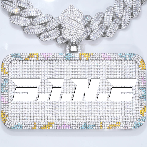 CUSTOM LETTER NECKLACE 3D COLORFUL SQUARE
