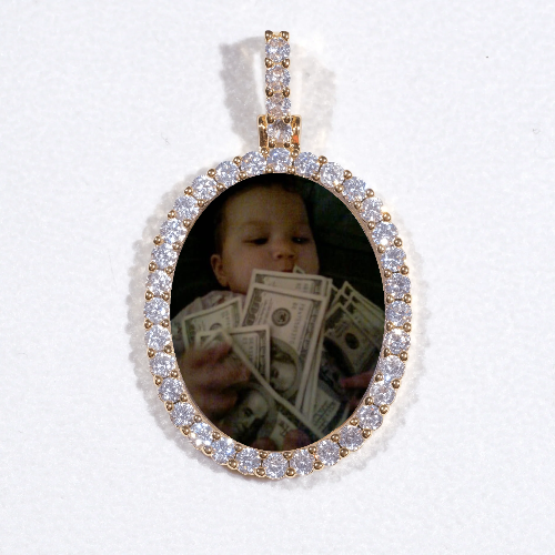 3D Oval Custom Picture Pendant