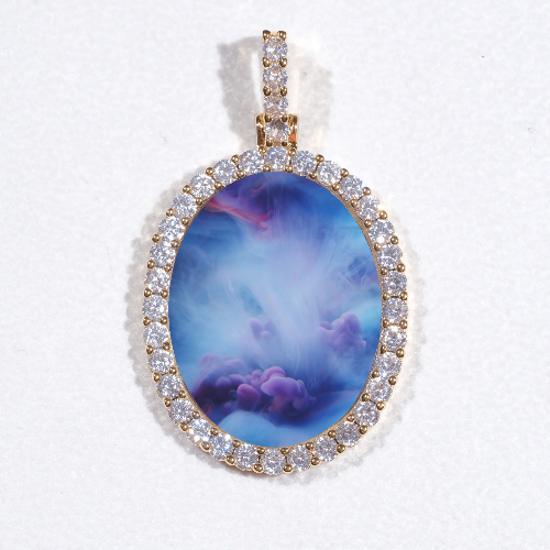 3D Oval Custom Picture Pendant