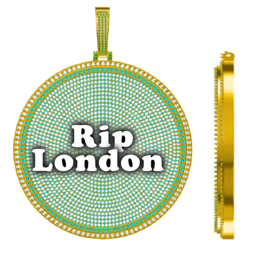 CUSTOM LETTER NECKLACE 3D BIG DISC