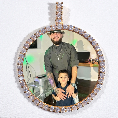 LARGE 3D CIRCLE CUSTOM PICTURE PENDANT