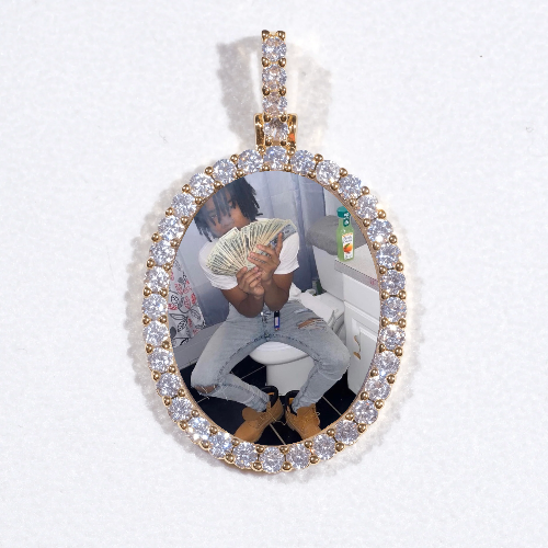 3D Oval Custom Picture Pendant