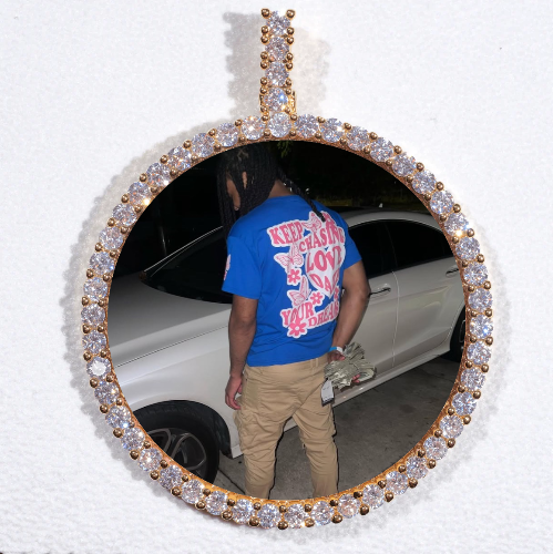 LARGE 3D CIRCLE CUSTOM PICTURE PENDANT