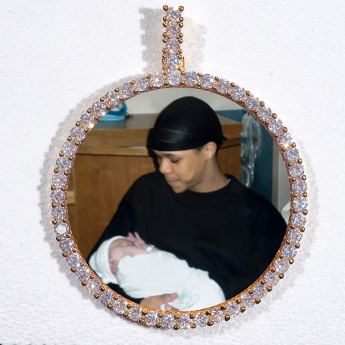 LARGE 3D CIRCLE CUSTOM PICTURE PENDANT