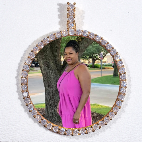 LARGE 3D CIRCLE CUSTOM PICTURE PENDANT