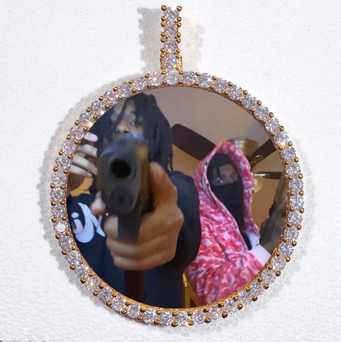 LARGE 3D CIRCLE CUSTOM PICTURE PENDANT