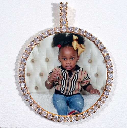 LARGE 3D CIRCLE CUSTOM PICTURE PENDANT