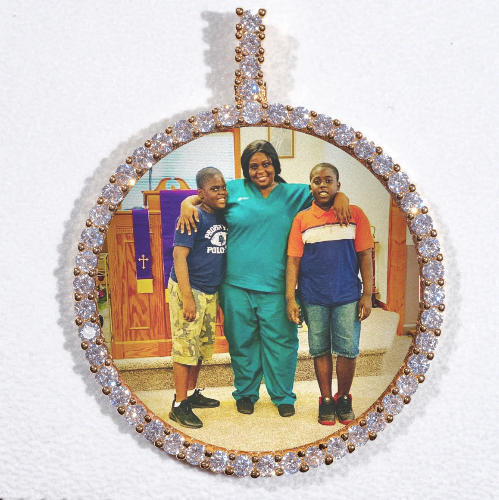LARGE 3D CIRCLE CUSTOM PICTURE PENDANT