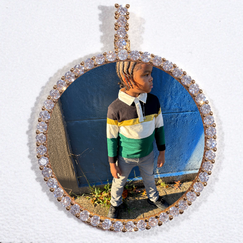 LARGE 3D CIRCLE CUSTOM PICTURE PENDANT