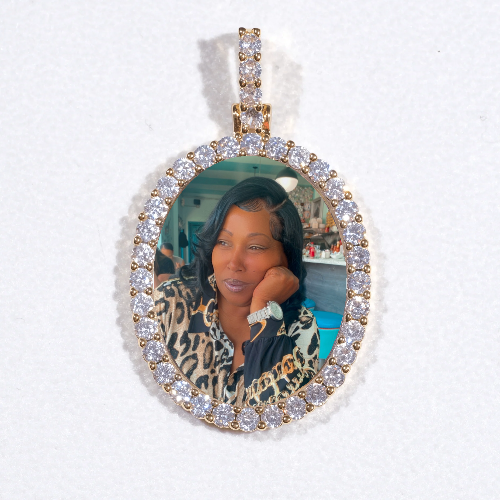 3D Oval Custom Picture Pendant