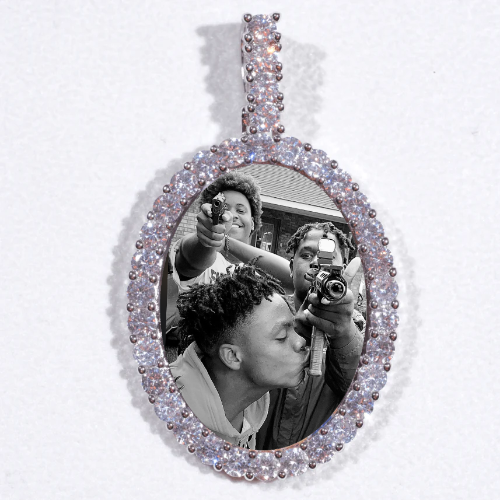 Large 3D Oval Custom Picture Pendant