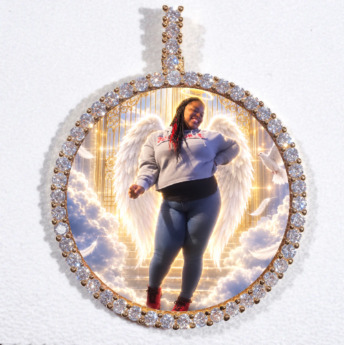 LARGE 3D CIRCLE CUSTOM PICTURE PENDANT