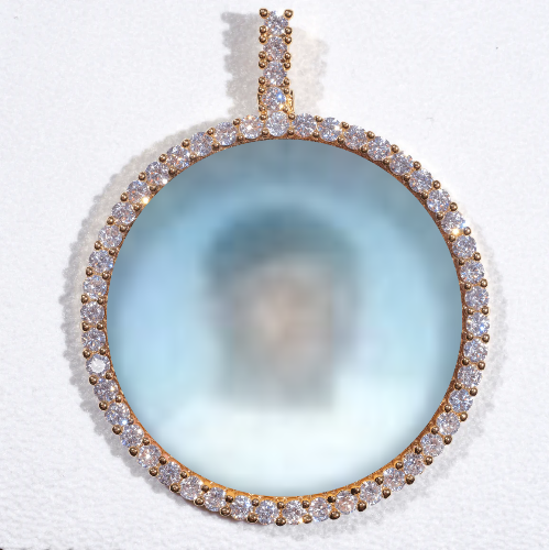 LARGE 3D CIRCLE CUSTOM PICTURE PENDANT