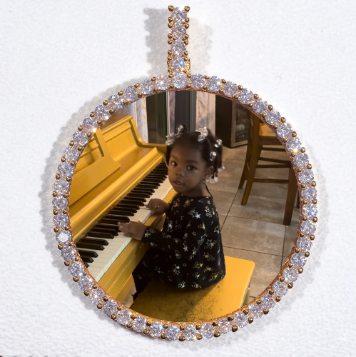 LARGE 3D CIRCLE CUSTOM PICTURE PENDANT