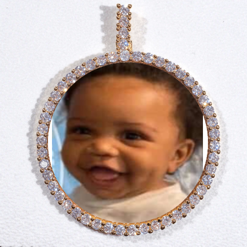 LARGE 3D CIRCLE CUSTOM PICTURE PENDANT