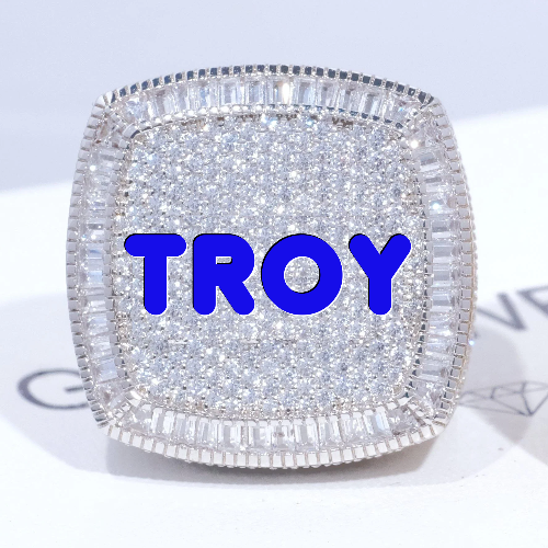 CUSTOM LETTER 3D ICED RING