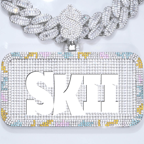 CUSTOM LETTER NECKLACE 3D COLORFUL SQUARE