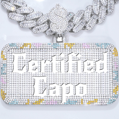 CUSTOM LETTER NECKLACE 3D COLORFUL SQUARE